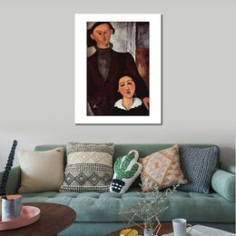 Contemporary Wall Art Portrait of Jacques and Berthe Lipchitz Amedeo Modigliani Famous Painting Handmade Modern Music Room Decor