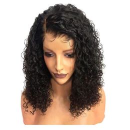 Europe and the United States African wig small curly hair hood 35cm Natural Colour Lace Front wigs301y