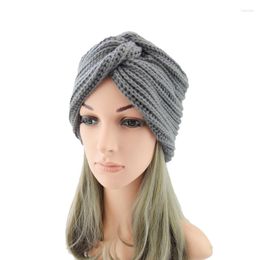 Wide Brim Hats Imitation Cashmere Crossover Hat Woollen Knitted Hood Cap Stretch Solid Colour Autumn And Winter Warmth