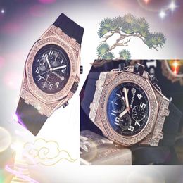 Three Eyes Mens Dwellers Watches 43mm Full Diamonds Ring Iced Out Watch Quartz Movement Men Feature Sports Set Auger Wristwatch Cl244K