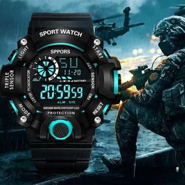 Wristwatches Men's Watch Electronic Wristwatch Large Dial Multifunctional Waterproof Luminous Alarm Sports