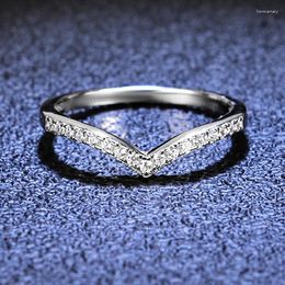 Cluster Rings Silver Platinum 0.12 Excellent Cut Micro D Colour High Clarity Moissnaite Cupid Arrow Ring 925 Jewellery Female Gift