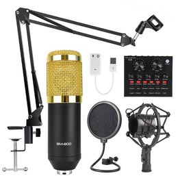 BM800 karaoke microphone studio condenser mikrofon mic bm-800 For KTV Radio Braodcasting Singing Recording computer BM 800 black w295o