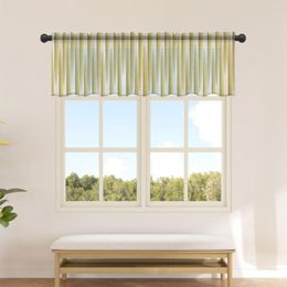 Curtain Geometric Minimalist Gradient Short Tulle Curtains For Kitchen Cafe Sheer Voile Half-Curtain Bedroom Doorway