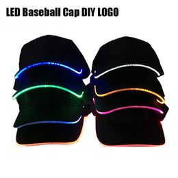 Ball Caps Baseball Hat Fashion Unisex Solid Colour LED Luminous Baseball Hat Christmas Party Peaked Cap Women men baseball cap hat 230717