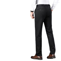 Men's Suits Fashion Men Casual Pants Elastic Waist Small Feet Slim Korean Style Pleated Tapered Male Blazer Trousers Streetwear W15