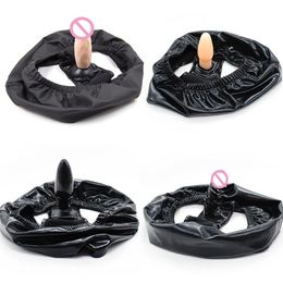 Plug Butt Strapon Dildo Anal Chastity Pants Belt Silicone Penis PU Leather Underwear Panties Masturbate sexy Toys For Women306w