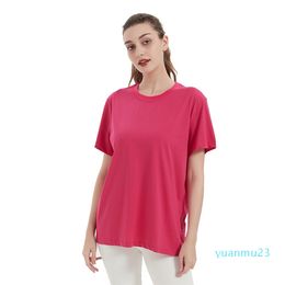 Cotton Lycra fabric Yoga T-shirts Fitness Women Yoga Running Top Quick Dry Short Sleeve T-shirts Fashion Outdoor Yoga Tanks Sports Gym Clothes