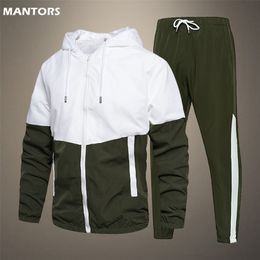 Men's Tracksuits Spring Autumn Men Tracksuit Casual Set Male Joggers Hooded Sportswear JacketsPants 2 Piece Sets Hip Hop Running Sports Suit 5XL 230717