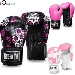 Protective Gear Boxing Gloves Adults Women Kickboxing MMA Sanda Gloves Training Exercise Leather Gloves Sports Protection Mitts Drop Shipping HKD230718