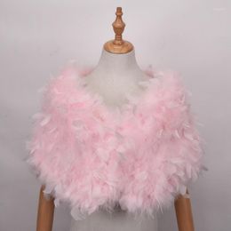 Scarves Ostrich Feather Cape Fur The Bride Wedding Dress Shawl Winter Coat Authentic Gown Conference With A Tank Top