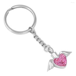 Keychains IJK2037 Cremation Jewelry Angel Wing Heart Urn Keychain For Ashes Keepsake Memorial