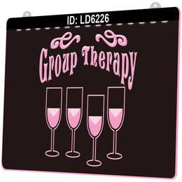 LD6226 Group Therapy Wine 3D Engraving LED Light Sign Whole Retail235v