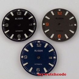 Watch Repair Kits 31mm Black Stainless Steel Dial Date Window Fit For ETA 2836 MIYOTA Automatic Movement Men's