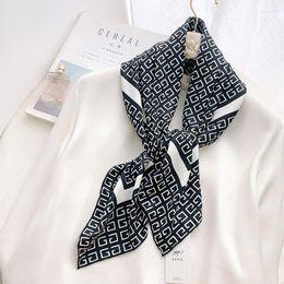 Scarves 2023 Neckerchief Shawl Wraps Print Silk Satin Scarf Square Women Hijab Elegant Headband