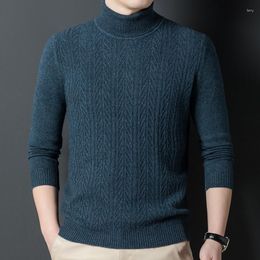 Men's Sweaters Thick Sheep Wool Knitwear Autumn & Winter Turtleneck Cashmere Jumper Male Pure High Collar Warm