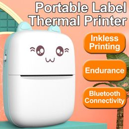 Mini Portable Label Thermal Printer HD Endurance Bluetooth Print Pocket Student Title Error Wrong Note Po Inkless Printing Q