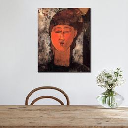 Female Figure Abstract Canvas Art Fat Child Amedeo Modigliani Painting Hand Painted Artwork Bedroom Decor