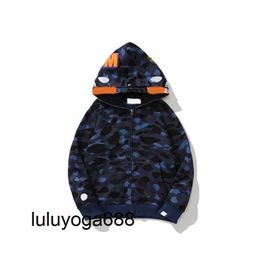 Men's Designer Hoodie Full-Zip Up ape Shark Women's Double-layer Color Camo fashion brand 23ss Jacket Blue Hooded Sweatshirt Sweater Long Sleeve mens Hoodies