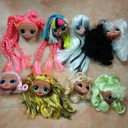 Dolls Original OMG Doll Big Sister Head Green Double Braid 24cm Doll Accessories with Makeup Dress Up Toy 230718