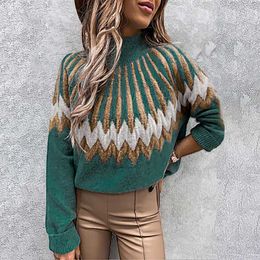 Women's Sweaters Vintage Christmas Sweaters Elegant Sweater Office Lady Women Long Sleeve Winter Knitted Tops Casual Fashion Wave Print Pullovers L230718