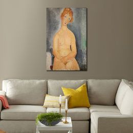 Female Figure Canvas Art Seated Nude Iii Amedeo Modigliani Painting Hand Painted Oil Modern Office Decor