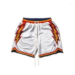 Men's Shorts Streetwear Training Short Basketball Elastics Pants Retro Embroidered Five Points Ball American Gym