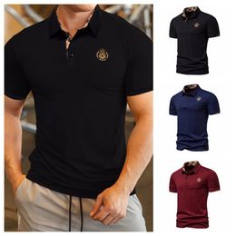 Men's Polos Men's Summer Thin Slim Short Sleeve Polo Shirt Plaid Turn-down Collar Print Casual Daily Men Clothing 230717