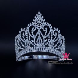 Beauty Pageant Award Gold Contoured Adjustable Crown And Tiara Rhinestone Crystal Bridal Wedding Hair Jewellery Classic Silver Gold 283e