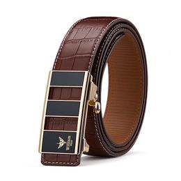 Neck Ties Automatic buckle belt men s leather youth casual business trendy trousers 230718