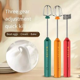 1set, Stainless Steel Egg Beater, Cream Whip, Home Small Wireless Handheld Stainless Steel Beater With USB Charging Mixer (Built-in Lithium Battery), With One Battery