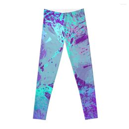 Active Pants Splattered Paints Light Blue Purples FashionWear Design Leggings Sports For Women Push Up Sport