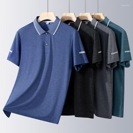 Men's Polos Summer Quick Drying Middle-Aged And Elderly Polo Short Sleeve Business Leisure Sports Cool T-shirt L-7XL Plus Size