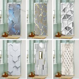 Wall Stickers 3D Simulation Door Sticker Geometric Wardrobe Renovation Refrigerator Bedroom Living Room Wallpaper 230717