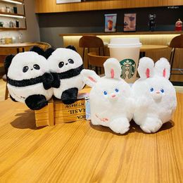 Keychains 10.6CM Magnetic Absorption Face Series Plush Key Chains Bear Panda Toy Keychain Pendant Couple Bag Keyfob Kids