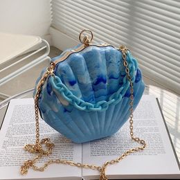 Evening Bags Shell Shape Party Clutch Bag Elegant Crossbody For Women Shoulder Chain Chic Purses And Handbags 230718