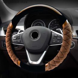 Steering Wheel Covers Car Steering Wheel Cover Short Plush Warm Winter D Shape Handle Covers 38 Cm Accessories For Bmw Toyota Lada Audi T230717