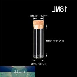 22x70mm 18ml Empty Glass Transparent Clear Bottles with Cork Stopper Glass Vials Jars Packaging Bottles Test Tube 100pcs/lot Mlxxt