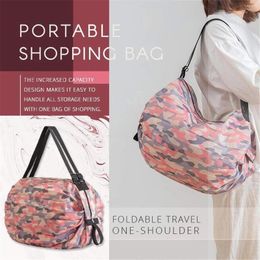 Storage Bags Bag Container Foldable One-shoulder Shopping Travel Thickening Portable Housekeeping & Zippe