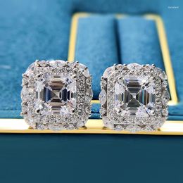 Stud Earrings 2023 925 Sterling Silver Gemstone For Women Luxury 7 Created Moissanite Wedding Party Earring Fine Jewellery