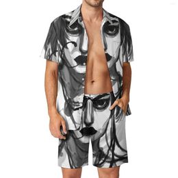 Men's Tracksuits Jibaro Oil Painting Men Sets Love Death And Robots Casual Shirt Set Novelty Beach Shorts Design Suit 2 Piece Clothes Large