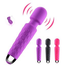 Vibrator adult sex toy for woman 20 Patterns Vibration Magic Wand G-spot Massager Female Masturbator pocket pussy sex toy