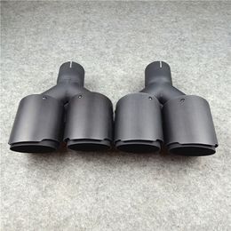 One Pair Akrapovic Car Exhausts Pipe Universal AK Coated Black Carbon Dual End Muffler Pipes287S