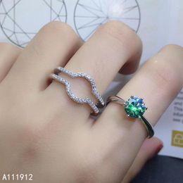 Cluster Rings KJJEAXCMY Fine Jewelry Green Mosang Diamond 925 Sterling Silver Women Combination Ring Support Test