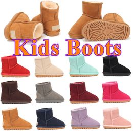 stivali per bambini 5854 Toddlers Australia mezzo stivale giovani ragazzi ragazze mini stivale Scarpe per bambini kid designer inverno Stivaletti alti giovani Calzature in vera pelle