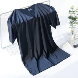 Men's Tank Tops Short Sleeve Ice Silk Trackless T shirt V neck Slim Shirt Sports T Summer 230718