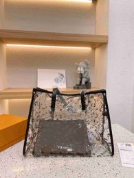 Totes PVC Clear Large Branded The Tote Bag Designer Casual Tote Mesh Shoulder Purses Jelly Transparent Women Hand Bag Clutch Women Bag