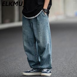 Men's Jeans Vintage Loose Blue Casual Baggy Straight Streetwear Hip Hop Harajuku Denim Pants Y2K Man
