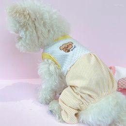 Dog Apparel Cute Clothes Spring Autumn PJS Jumpsuit For Small Medium Dogs Bichon Sleeveless Vest Shirt Pyjamas Pet Tracksuit Chiwawa