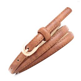 Belts 103x1cm Women's PU Leather Vintage Style Decorative Thin Belt For Dress Jeans Solid Colour